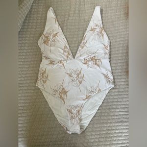 Revel Rey Sophie white lily one piece swimsuit